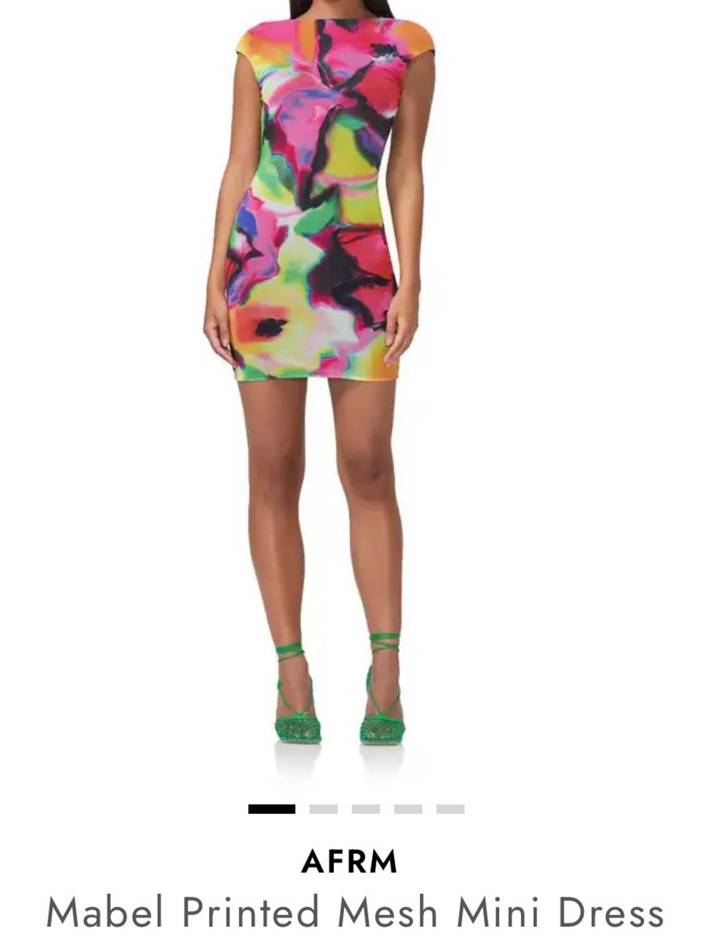AFRM Vibrant Abstract Print Mini Skirt - Pink, Green, Yellow, Black